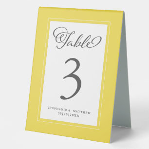 Elegant Number Wedding Reception Yellow Chic