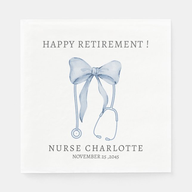 Elegant Nurse or Doctor  Retirement Party  Napkin (Front)
