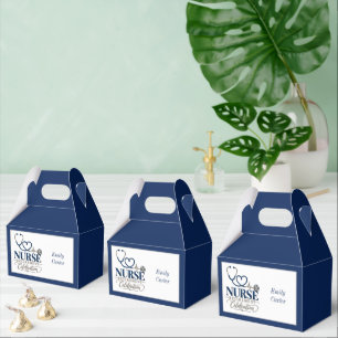 Elegant Nurse Retirement Party Favours Navy Silver Favour Box