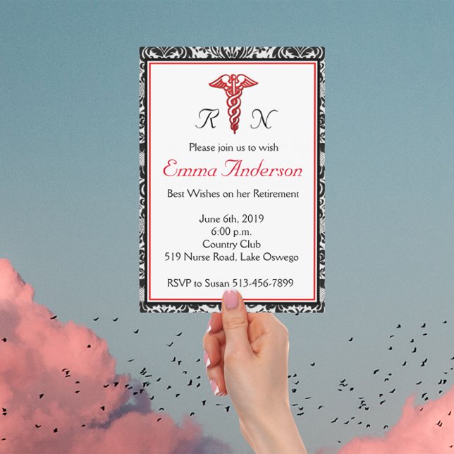 Elegant Nurse Retirement Party Invitation (Creator Uploaded)