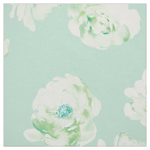 Elegant Nursery green Watercolor Floral Pattern Fabric