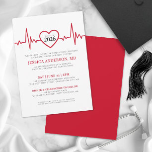 Elegant Nursing Doctor Medical School Graduation Invitation