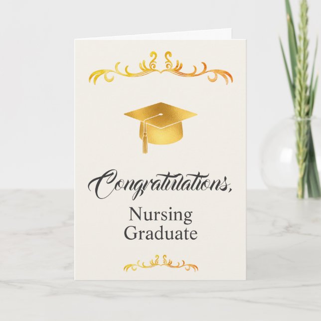 Elegant Nursing Graduate Congratulations Card (Front)