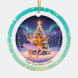 Elegant Nutcracker Ballet Christmas Ballerina Gift Ceramic Tree Decoration
