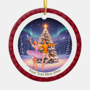 Elegant Nutcracker Ballet Christmas Ballerina Gift Ceramic Tree Decoration
