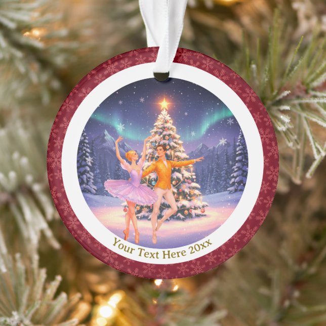 Elegant Nutcracker Ballet Christmas Ballerina Gift Ornament (Tree)
