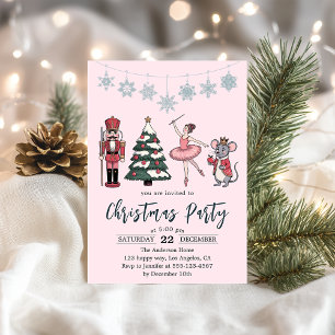 Elegant Nutcracker Ballet Christmas Party  Invitation