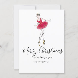 Elegant Nutcracker Ballet Dancer Holiday Card