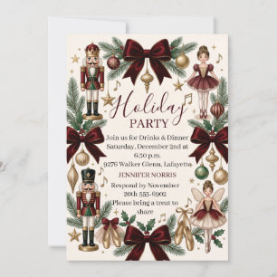 Elegant Nutcracker Christmas Holiday Party Invitation