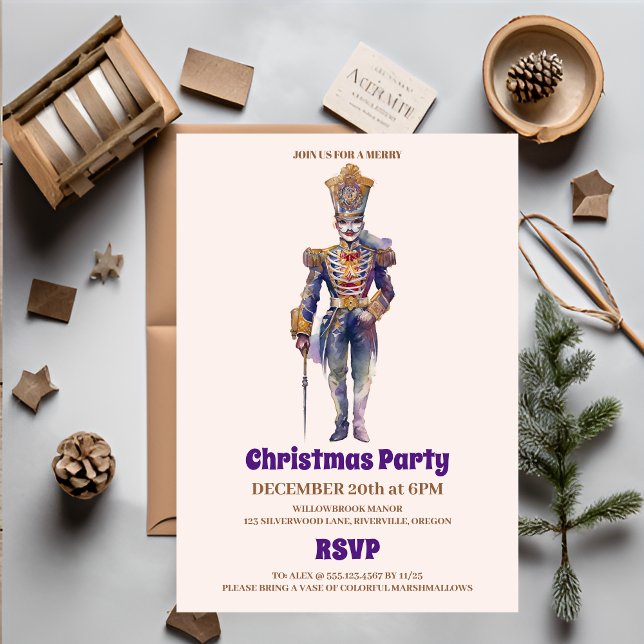 Elegant Nutcracker Christmas Party Invitation (Creator Uploaded)
