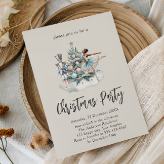 Elegant Nutcracker Christmas Tree Party Invitation