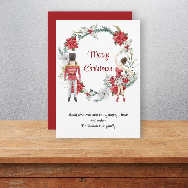 Elegant nutcracker festive red christmas card  (Creator Uploaded)