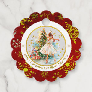 Elegant Nutcracker Merry Christmas and New Year Favour Tags
