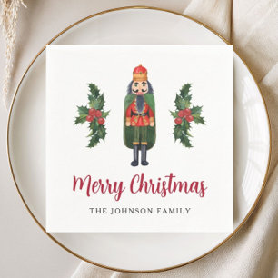 Elegant Nutcracker Merry Christmas  Napkin