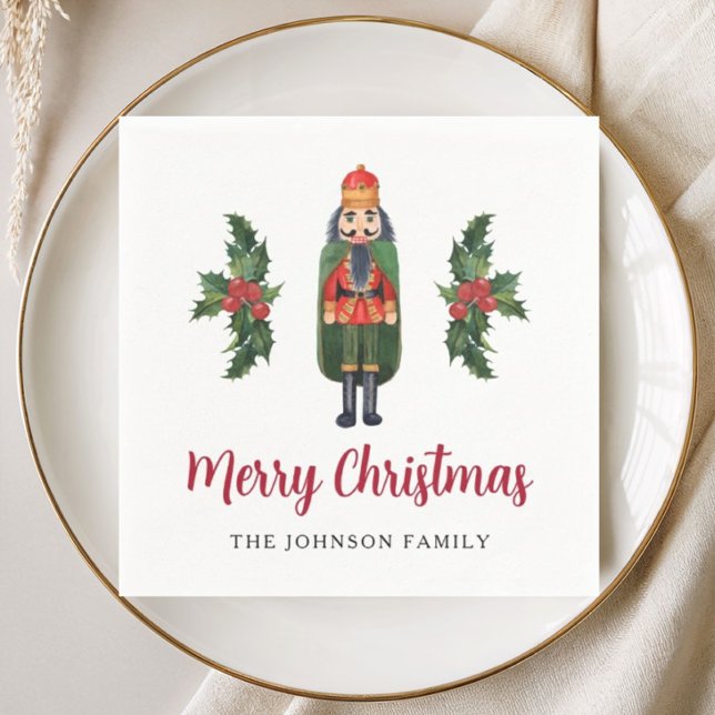 Elegant Nutcracker Merry Christmas  Napkin (Elegant Nutcracker Merry Christmas Napkins)