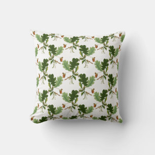 Elegant Oak Leaf and Acorn Cushion