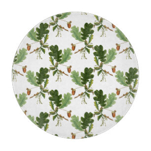 Elegant Oak Leaf and Acorn Cutting Board