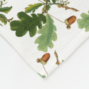 Elegant Oak Leaf and Acorn Fleece Blanket