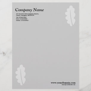 Elegant Oak Leaf - Light Grey Letterhead Design