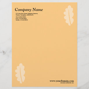 Elegant Oak Leaf - Light Orange Personalized Letterhead