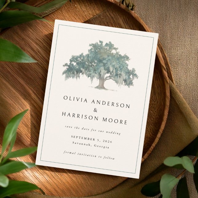 Elegant Oak Tree Southern Wedding Save The Date (Creator Uploaded)