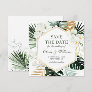 Elegant Oasis Orchid Bohemian Greenery Wedding  Save The Date