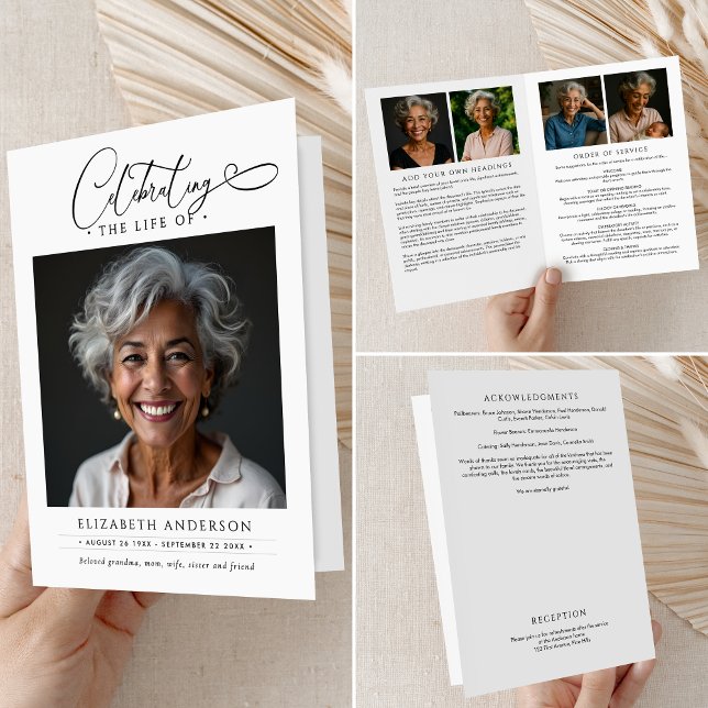 Elegant Obituary & Photos Celebration Of Life Programme (Creator Uploaded)