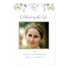 Elegant Obituary Welcome Photo White Floral Sign