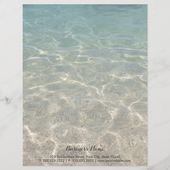 Elegant Ocean Beach Background Letterhead Design (Front)