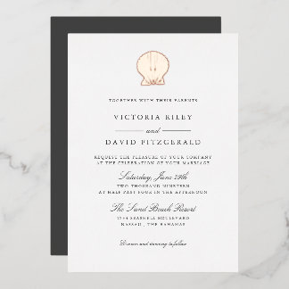 Elegant Ocean Beach SEASHELL WEDDING ROSE GOLD
