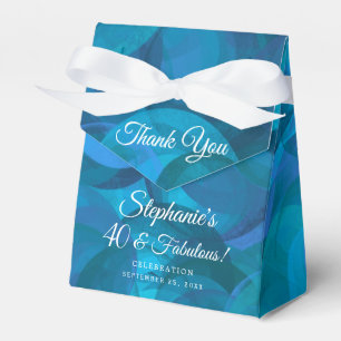 Elegant Ocean Blue 40 and Fabulous Birthday Party Favour Box