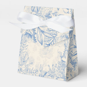 Elegant ocean-coloured toile favour box