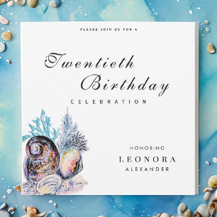 Elegant Ocean Seashell ANY Birthday Party Invitation