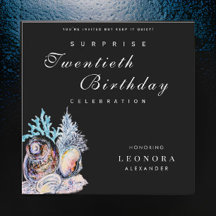 Elegant Ocean Seashell ANY Surprise Birthday Party Invitation