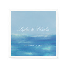 Elegant Ocean Watercolor Save the Date Postcard