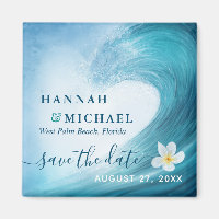 Elegant Ocean Wave Beach Wedding Save the Date