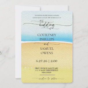 Elegant Ocean Waves Wedding Invitation