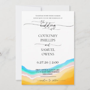 Elegant Ocean Waves Wedding Invitation