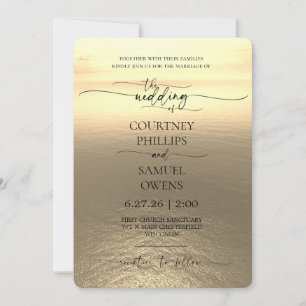 Elegant Ocean Waves Wedding Invitation