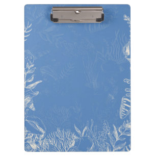 Elegant oceane blue toile clipboard