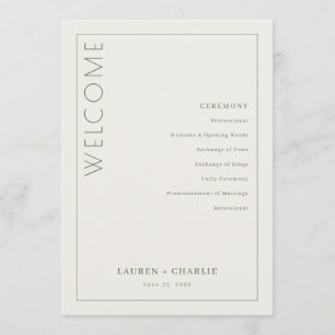 Elegant Off-White Ceremony Schedule Programme