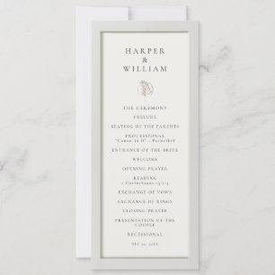 Elegant off-white frame wedding program invitation