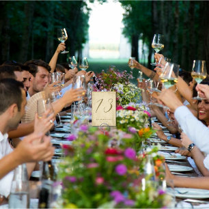 Elegant Off-White Grunge Edge Table Number