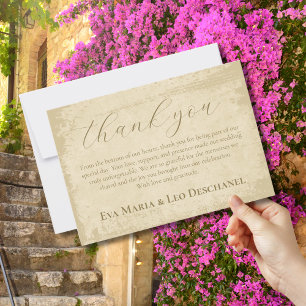 Elegant Off-White Grunge Edge Thank You Card