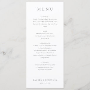 Elegant Off-White Menu Template