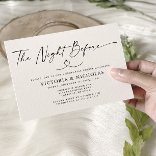 Elegant Off-White Minimalist Rehearsal Dinner  Invitation