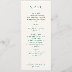 Elegant Off-White Serif Menu