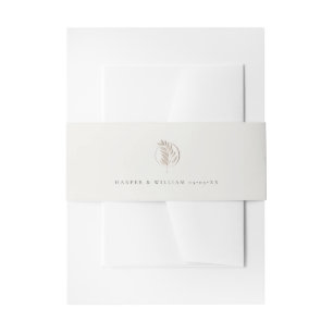 Elegant off-white twig wedding invitation  belly band