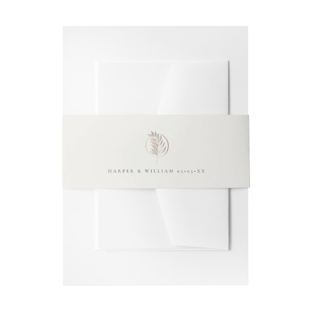 Elegant off-white twig wedding invitation  invitation belly band (Front Example)