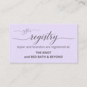 Elegant Off-White Wedding Shower Gift Registry Enclosure Card
